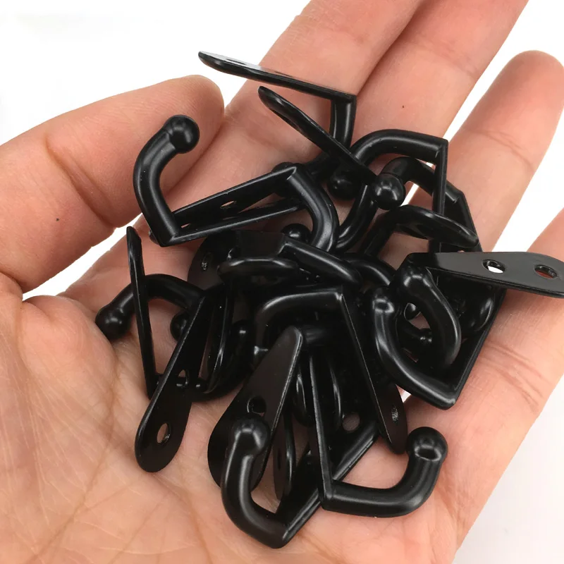 

22*12*30mm 10PCS Small antique single hook for clothes wall hanger Robe Coat Wall Hanging Hooks Black Color