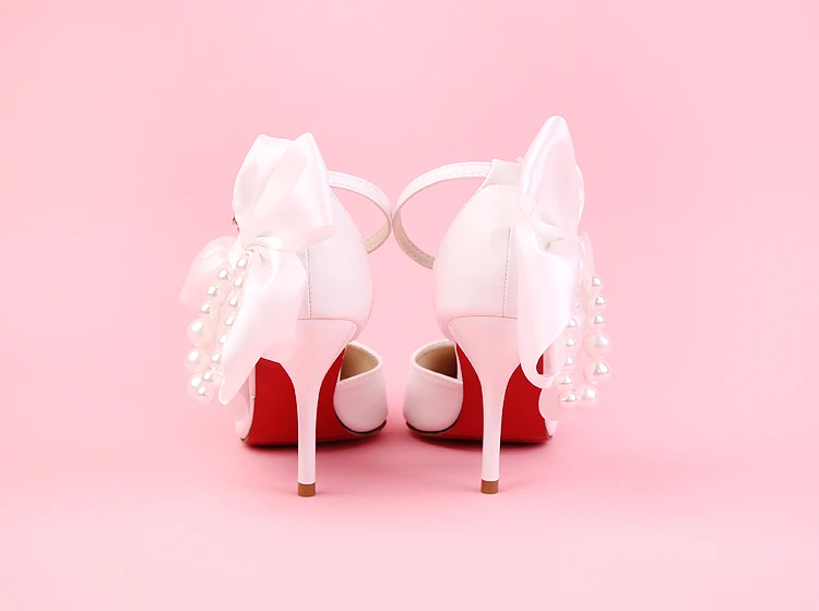 Новинка 2017 года женская обувь белые свадебные туфли на высоком каблуке 9 см с