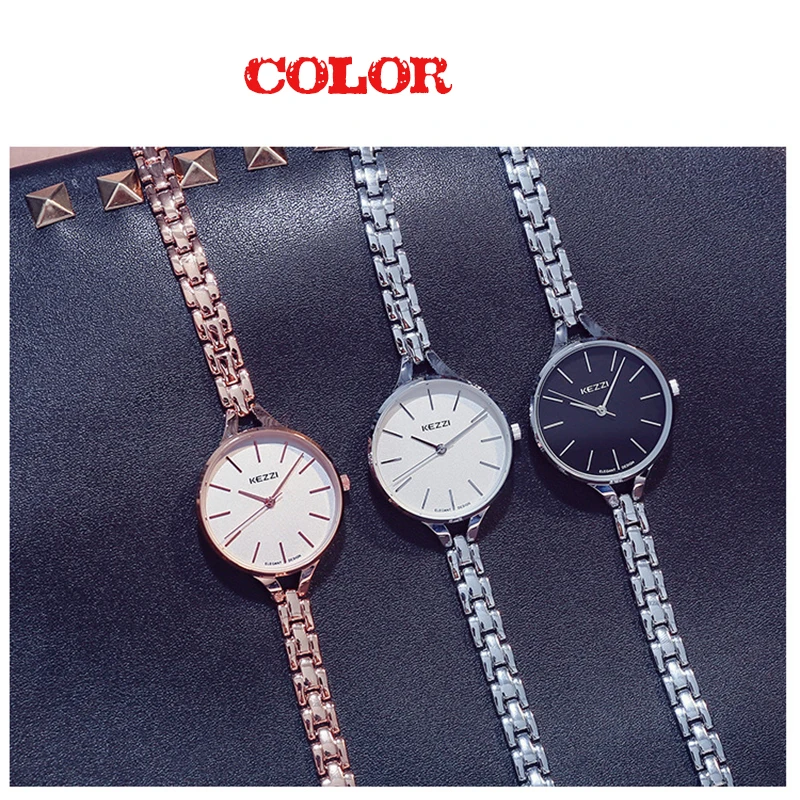 Женские часы браслет Kezzi большие кварцевые наручные с Циферблатом из нержавеющей