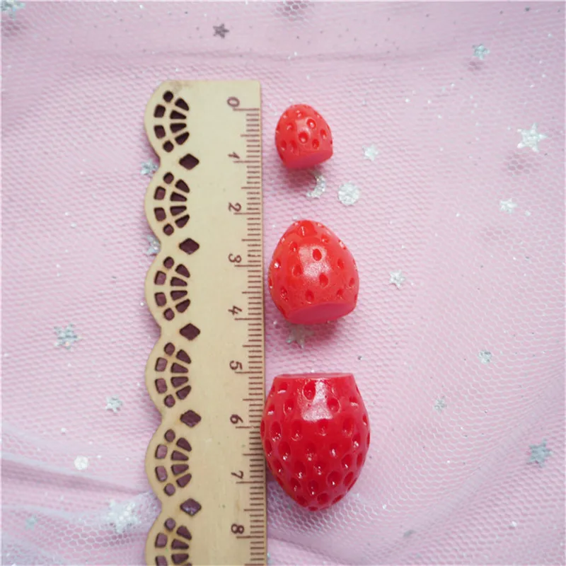 40pcs Resin Simulation Strawberry Flatback Cabochon Miniature Food Charm Craft Child Hairpin Decorate | Дом и сад