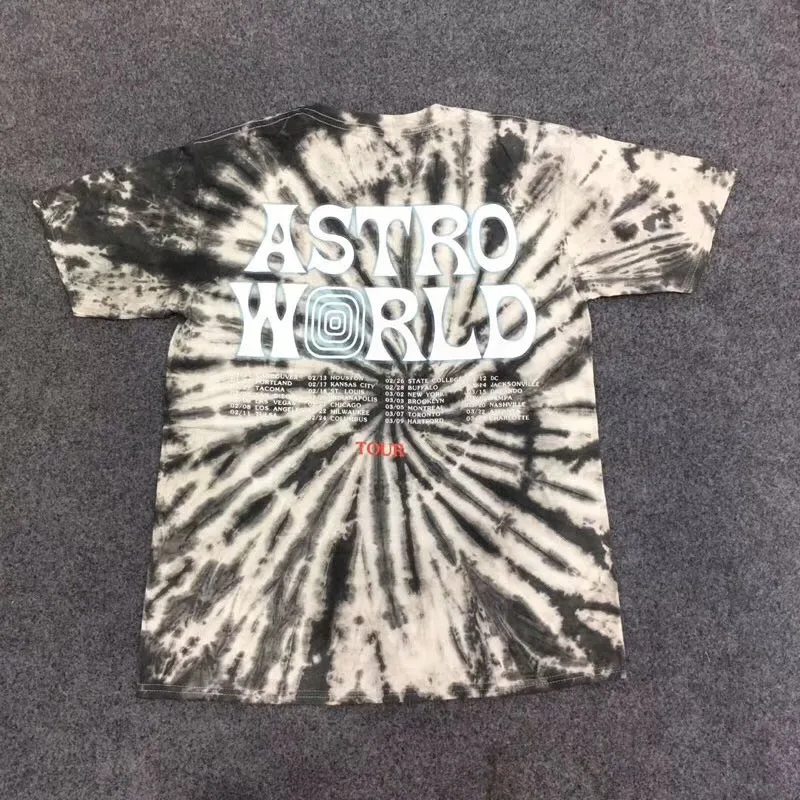 Футболка 19ss Astroworld для мужчин и женщин тенниска с короткими рукавами в стиле