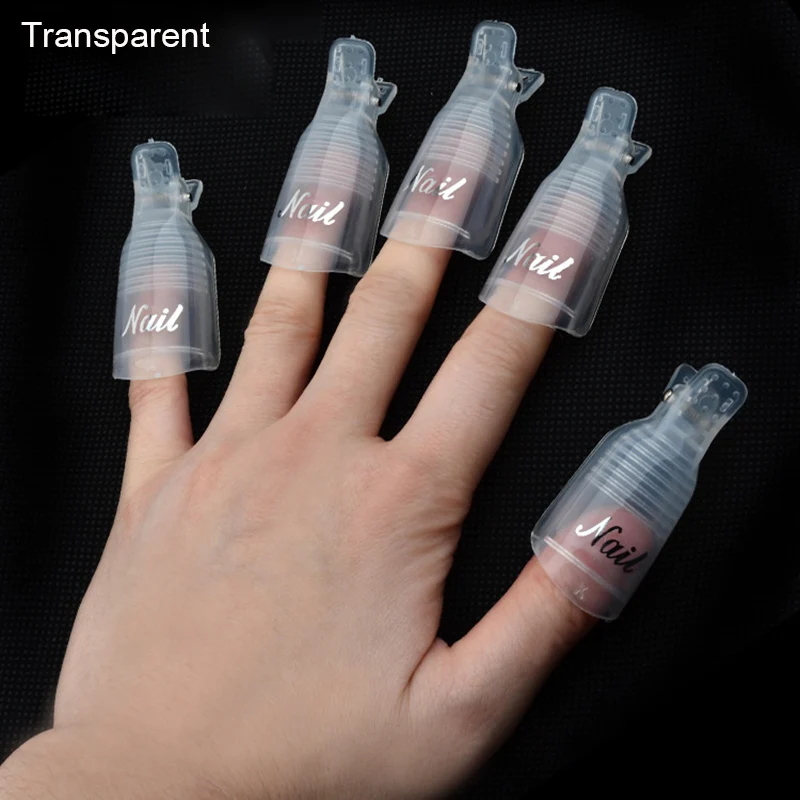 Удаление лака для ногтей 10 шт./лот прозрачная/фиолетовая/Розовая пластиковая