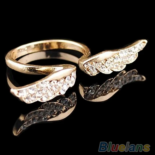 Регулируемые винтажные модные милые ретро кольца в Корейском стиле с крыльями