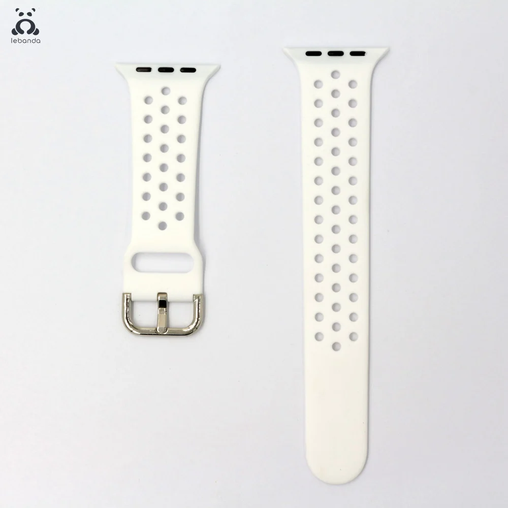 White Lebanda спортивный ремешок для наручных часов Apple Watch 5/4/3/2/1 ремешок для наручных часов iWatch, силиконовой лентой из мягкой дышащей ткани Замена 38/42/40/44 мм - Цвет ремешка: White