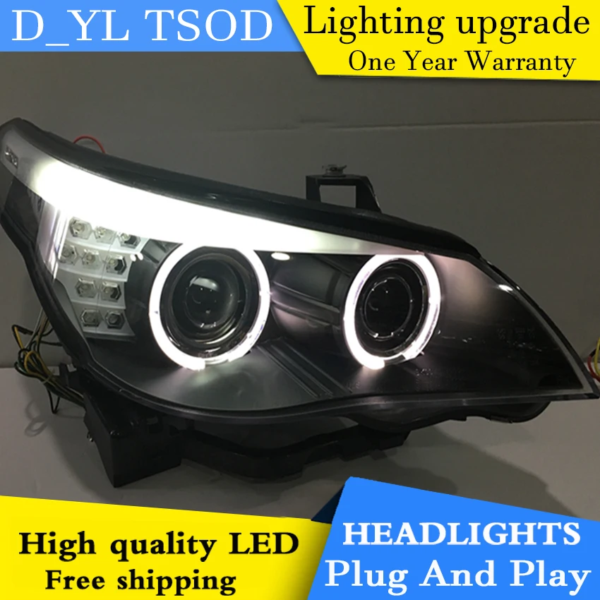 D_YL автомобильный стайлинг для E60 523 530 525 фары 2003 2005 светодиодный ные DRL