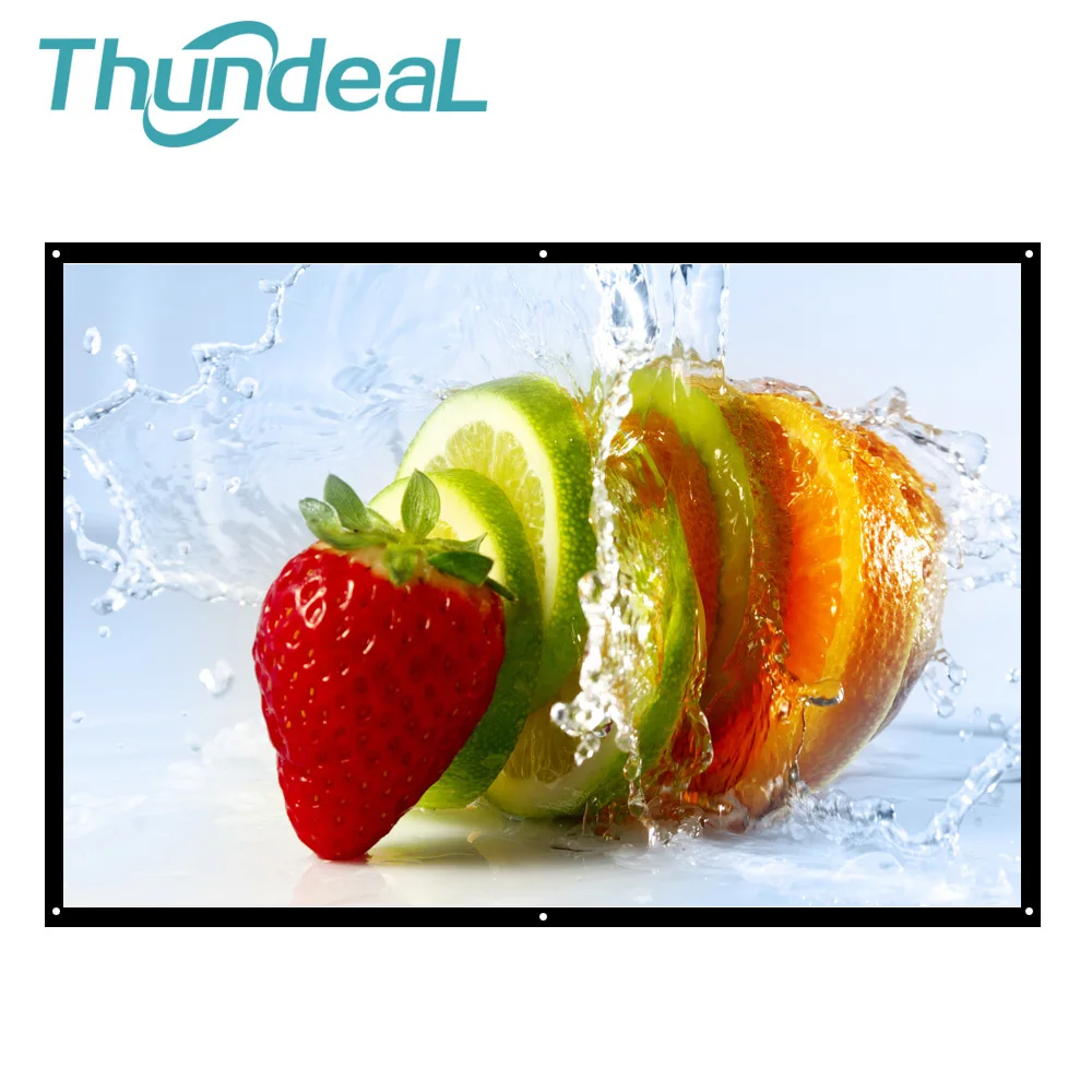 Thundeal 100 дюймов 16:9 Настенный проектор Экран пластиковые проекции матовый белый