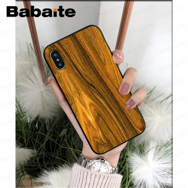 Мягкий чехол для телефона Babaite из ТПУ с текстурой древесины аксессуары сотового