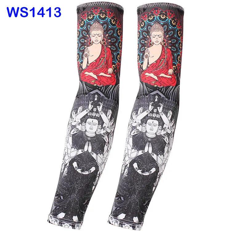 WS1413 Мужские Гетры WildSurfer для езды на велосипеде, тату-рукава для женщин, для бега, защита от солнца, охлаждающий рукав, баскетбольный, спортивный рукав FS55 - Цвет: WS1413