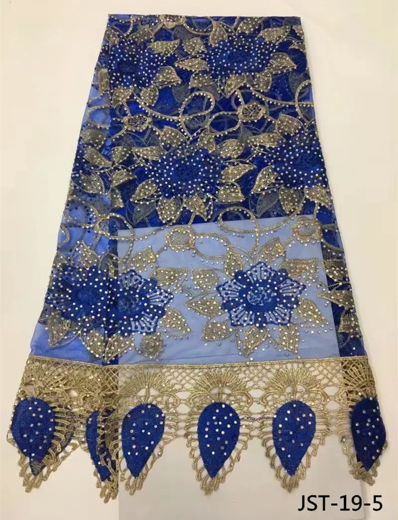 High quality african french tulle lace fabric with charming stones 2017 embroidery flower pattern net for dress JST-19 | Дом и сад