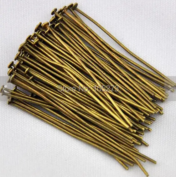 

400PCS Ancient Bronze Head Pin Jewelry Findings 50mm 20 Gauge - Wholesale DIY Jewelry Finding