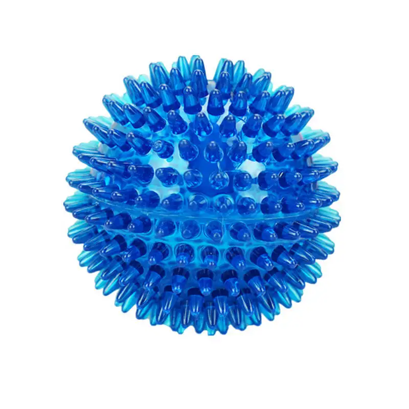 Blue Мяч для комнатной собаки игрушки мягкие резиновые Спайк зубы жевательные игрушки для собак пинбол Interactive Pet мяч игрушка с пищалкой прыгающая забавная игрушка для домашних животных - Цвет: Blue