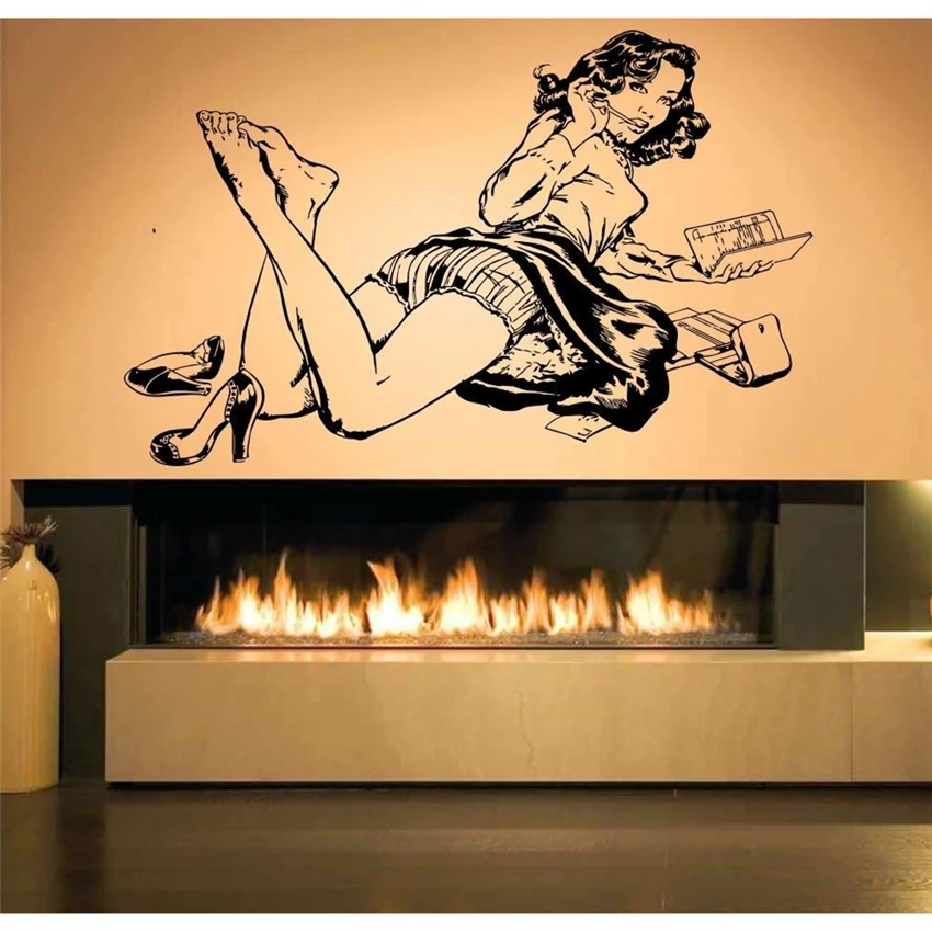 

Wall Room Decor Art Vinyl Sticker Mural Decal Sexy Girl Removable Wall Decals Modern Design Cute living Wall Sticker D393