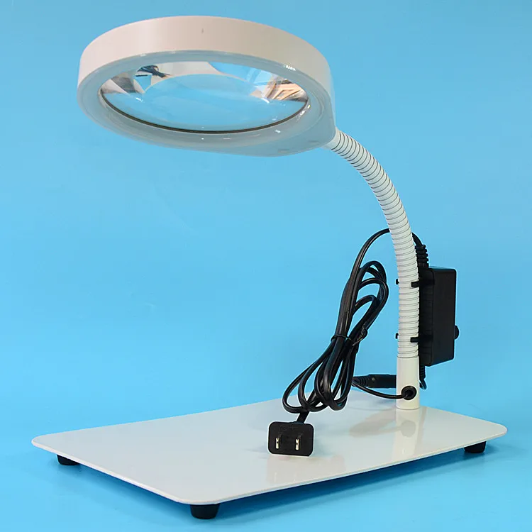 New Magnifying Desk Table Lamp 10X 125MM With 48 LED Lighting Table Magnifier for Motherboard Repair, Jade Identify