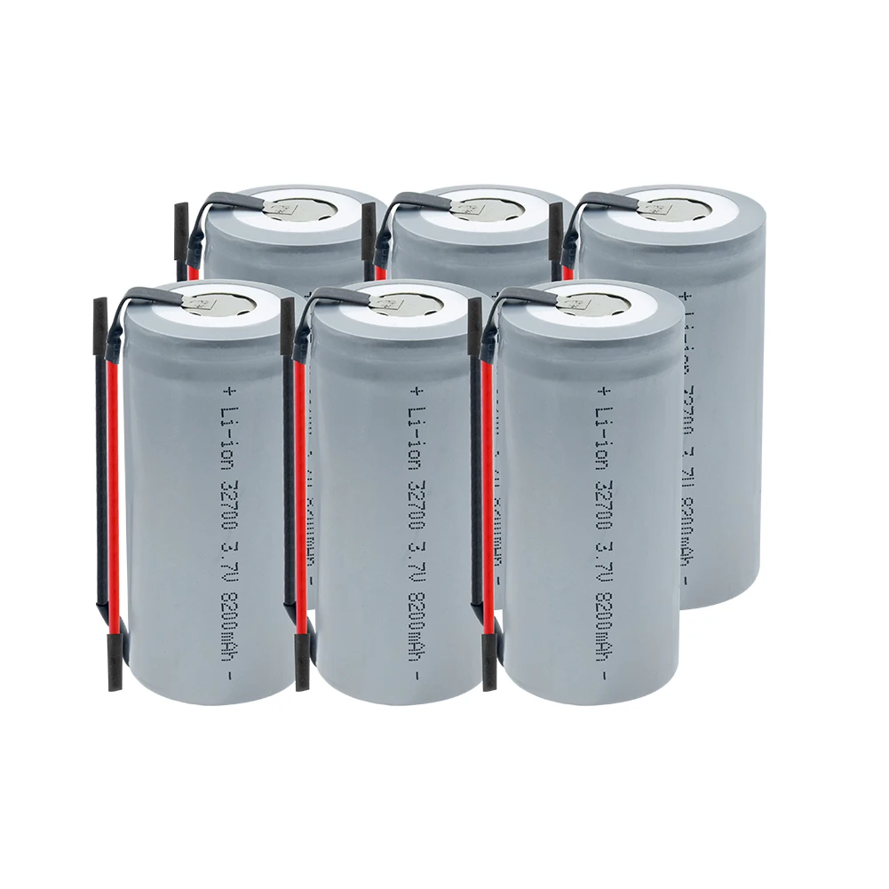 6 PCS 32700 батарея 3,7 V 8200mAh перезаряжаемая 32700 литиевая батарея резервного питания с паяльными проводами для фонарика солнечного света - Цвет: 6 PCS