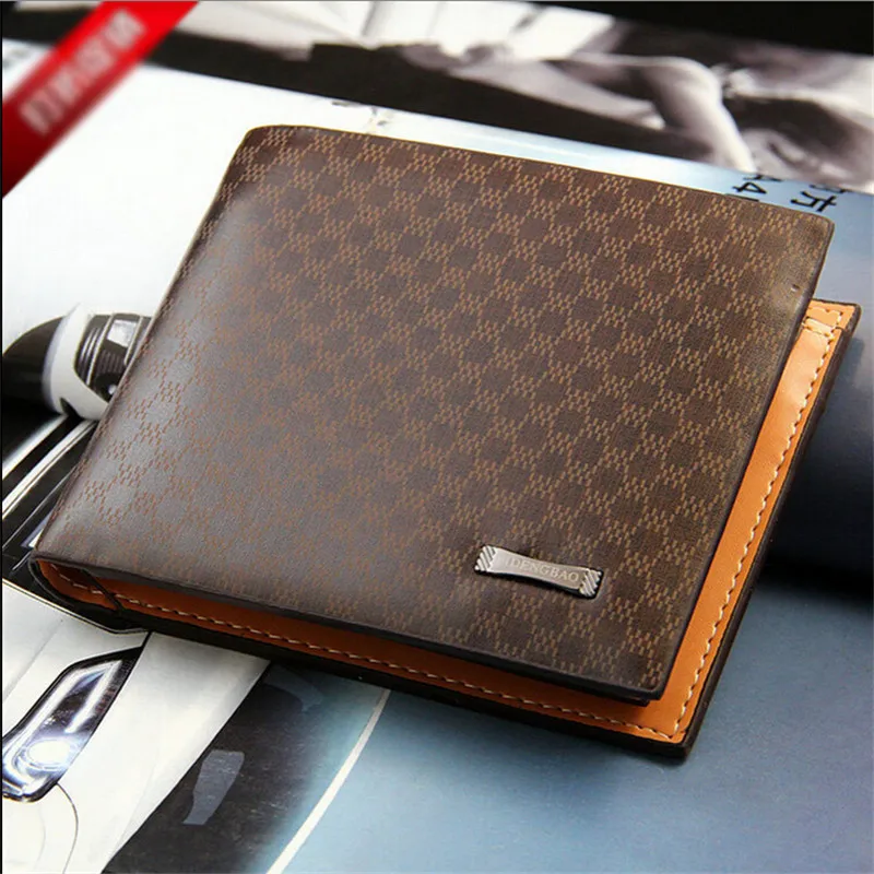 Two pocket cards pleated clutch purse 2014 new fashion hot atmosphere simple PU leather wallet for men | Багаж и сумки