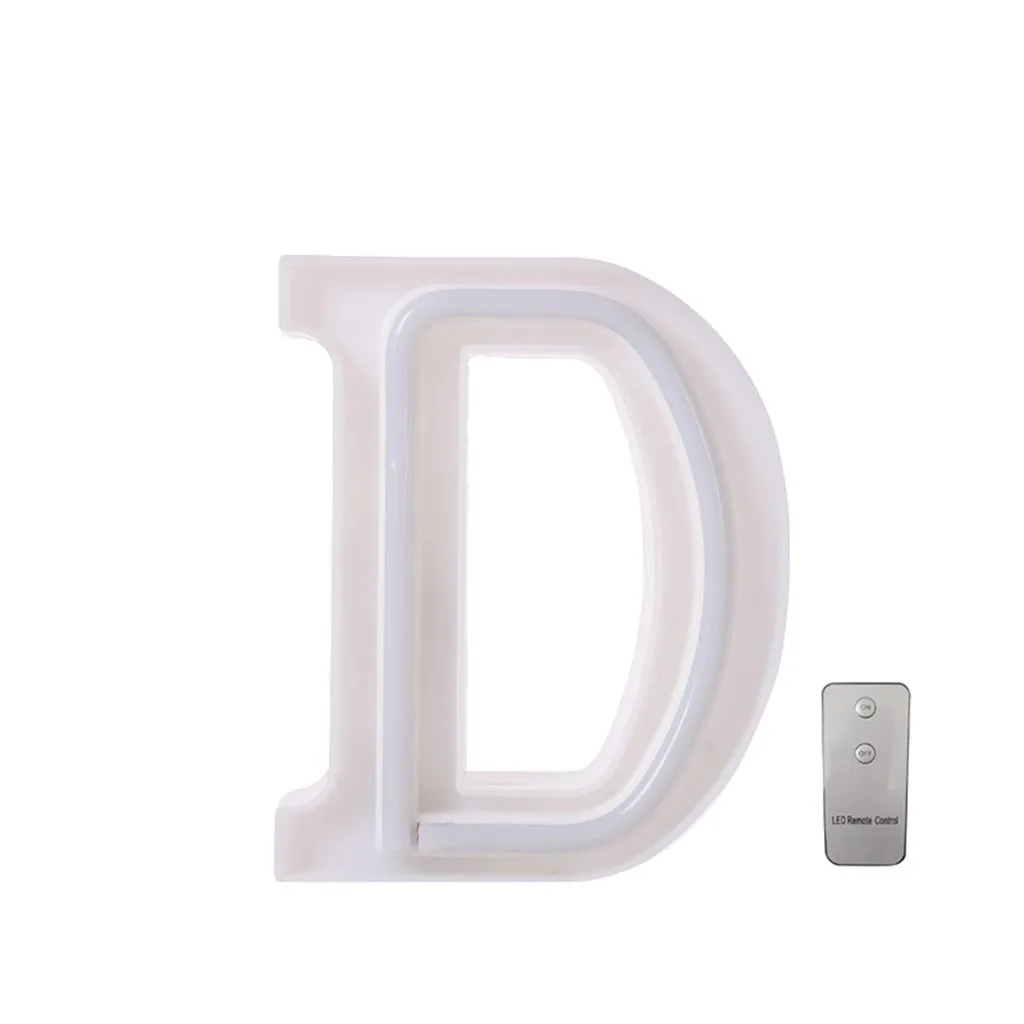 USB tira led Letter Lights Up White Plastic Letters lamparas de mesa para el dormitorio cocina accesorio стоящий