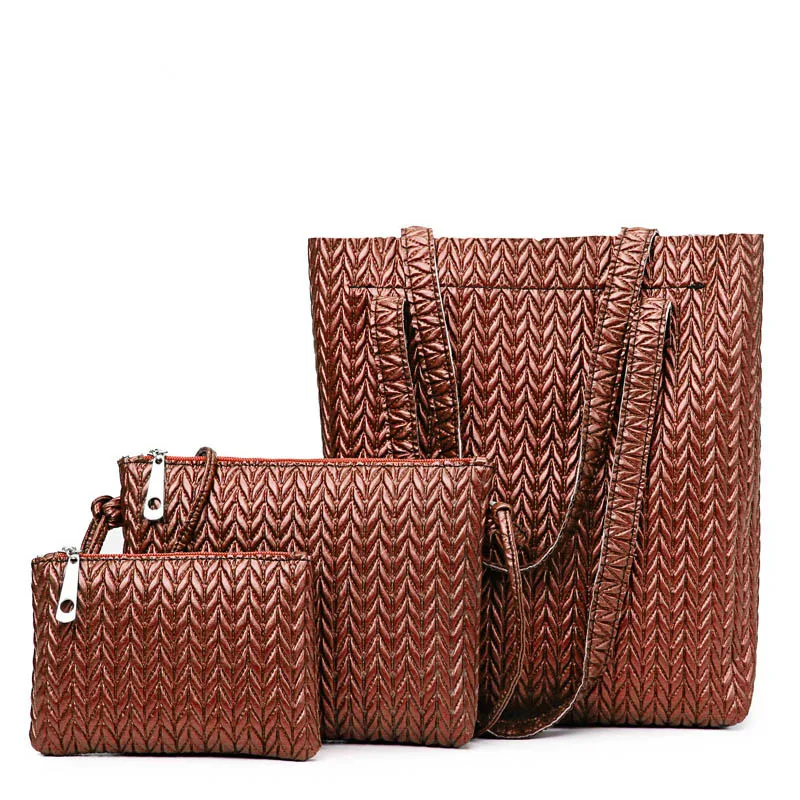 Комплект женских сумок из 3 предметов сумка искусственной кожи фирменные модные