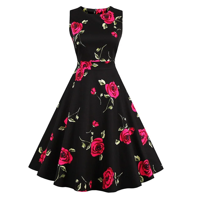 Летняя пляжная одежда Большой розы веселый принт платья Для женщин пикантные