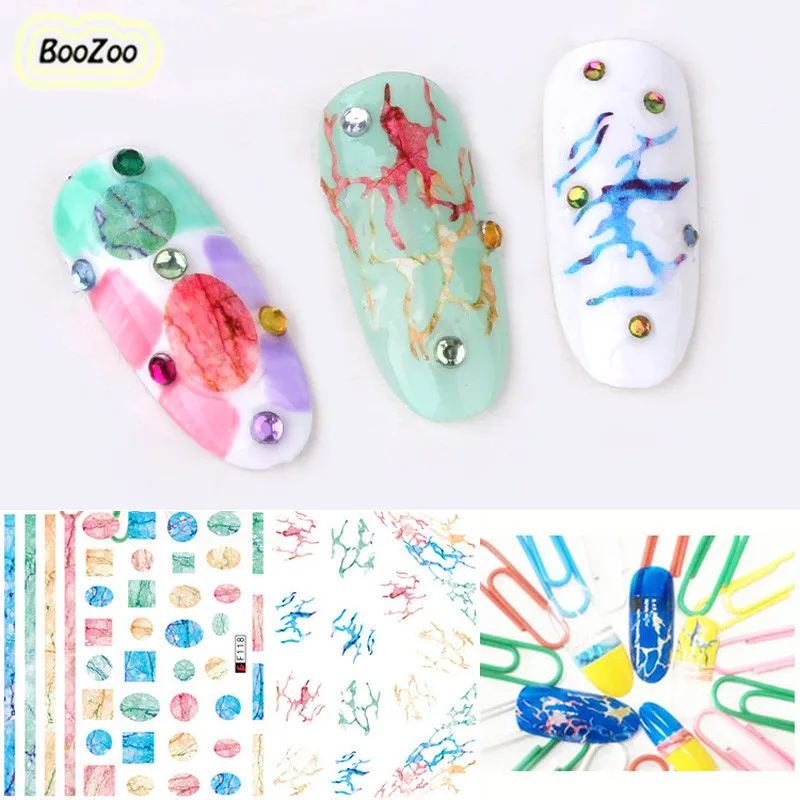 BlueZoo 1 лист DIY цветок красочные наклейки для ногтей s мультфильм воды Наклейка
