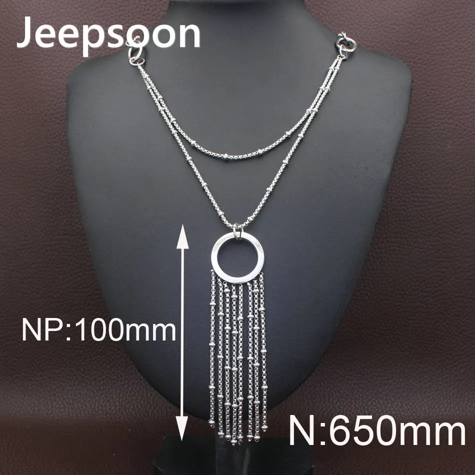 Jeepsoon модные серебряные цвет нержавеющая сталь украшения для женщин мм 650 Длинный