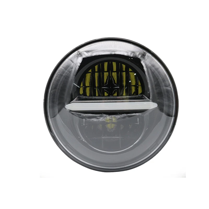 Black with DRL 50 Вт мотоцикл 5-3/" светодиодный DRL светильник круглый налобный фонарь для Sportster 1200 XL черный 5,75 дюймов H4 светодиодный мото головной светильник - Цвет: Black with DRL