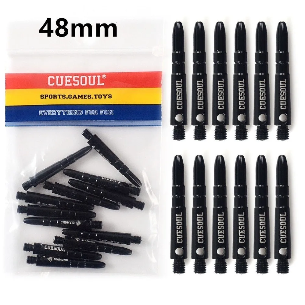 Black 48mm CUESOUL 35/41/48 мм алюминиевый радиатор для Дартс 2BA 12 шт Профессиональный Дартс Аксессуары 4 цвета высокое качество - Цвет: Black 48mm