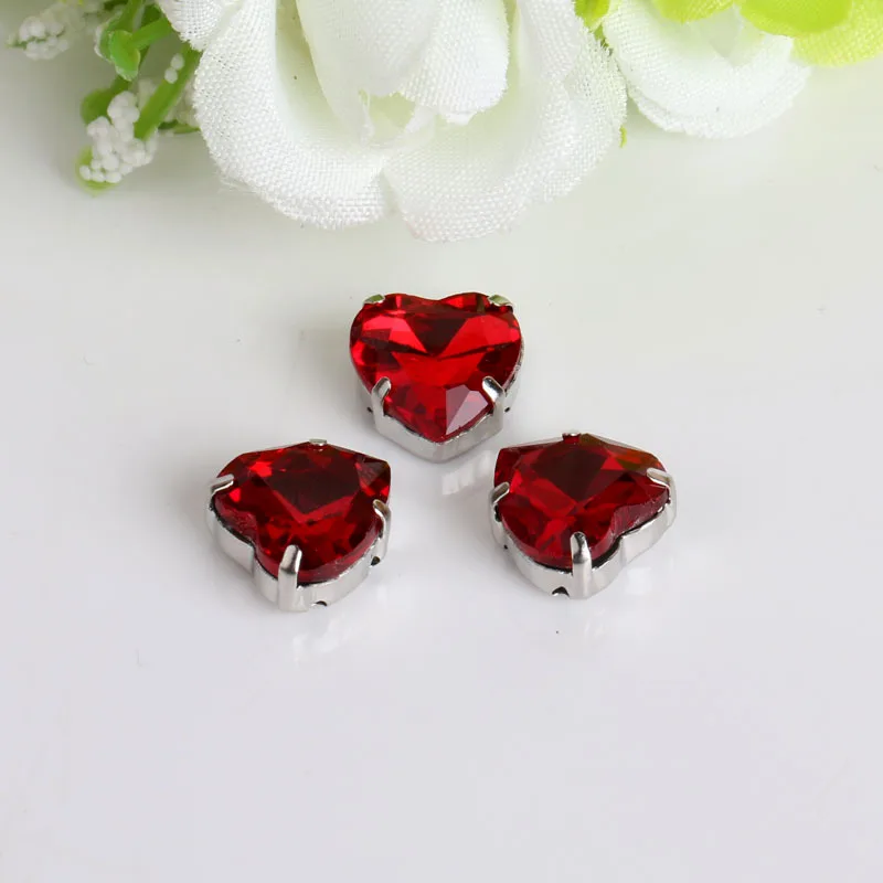 10 мм 5 шт/пакет 11 видов цветов в форме сердца стеклянные хрустальные стразы ручная