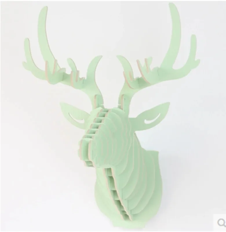 Новый 3D пазл с головой оленя деревянная модель сделай сам настенная подвесная