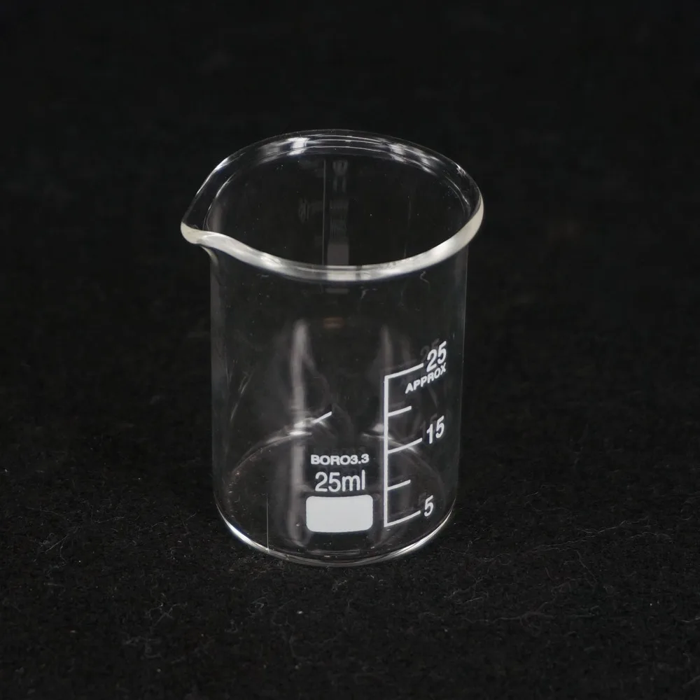 25 мл низкая форма Beaker Chemistry Lab G3.3 боросиликатное стекло Тяжелая стена | Канцтовары