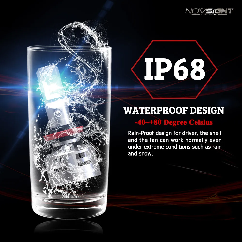 СВЕТОДИОДНЫЙ Автомобильный Фонарь Novsight H4 60 Вт 10000LM CSP H7 Turbo светодиодный головной