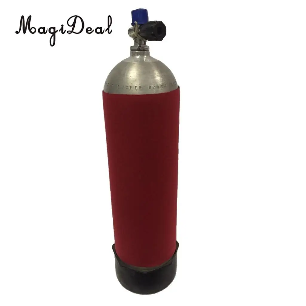 MagiDeal, универсальный, для дайвинга, 12л, бак, газовый баллон, бутылка из неопрена, защитный рукав, аксессуары, черный/красный/серый