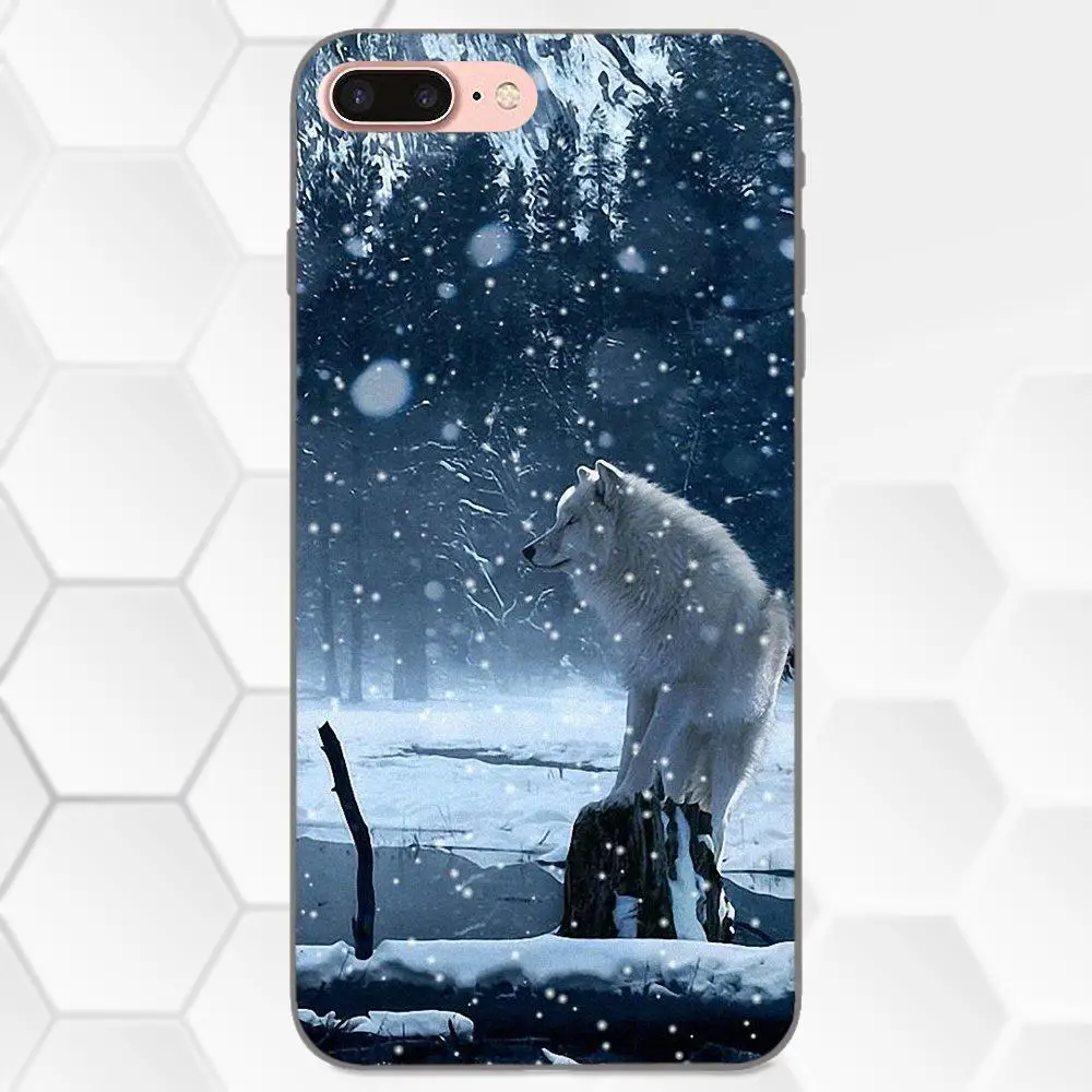 Мягкие ТПУ чехлы Capa Wolf On Snow для Xiaomi Redmi Note 2 3 4 4A 4X 5 5A 6 6A Plus Pro S2 Y2 | Мобильные телефоны
