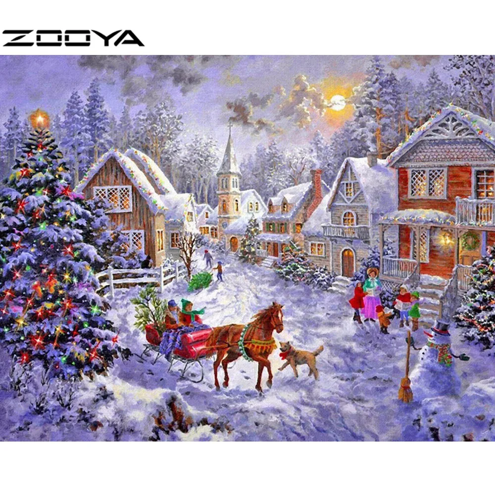 ZOOYA 3D Алмазная картина вышивка крестиком зимний Снежный замок Кристалл рукоделие
