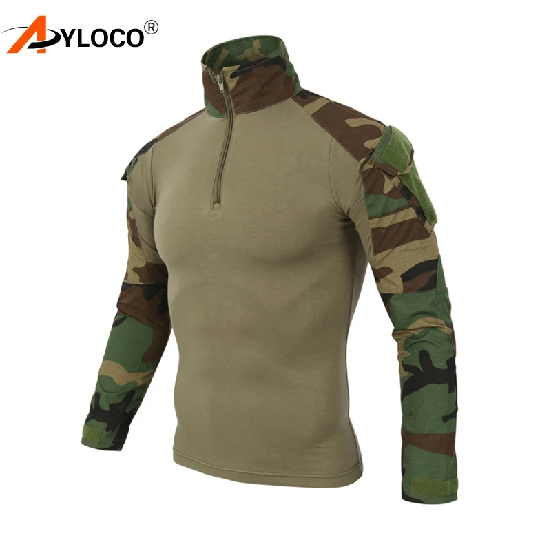 AYLOCO камуфляжная тактическая футболка мужская одежда США Боевая походная военные
