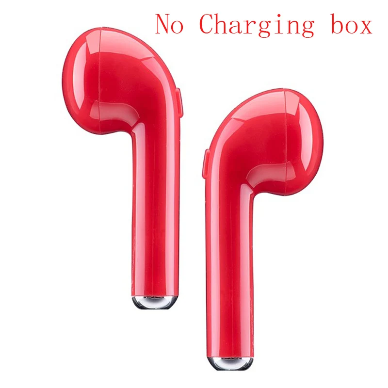 Twins Red I7S TWS Bluetooth наушники Близнецы наушники микрофон в Уши Беспроводные наушники с зарядной коробкой гарнитура для Iphone X samsung S8 S9 Note - Цвет: Twins Red