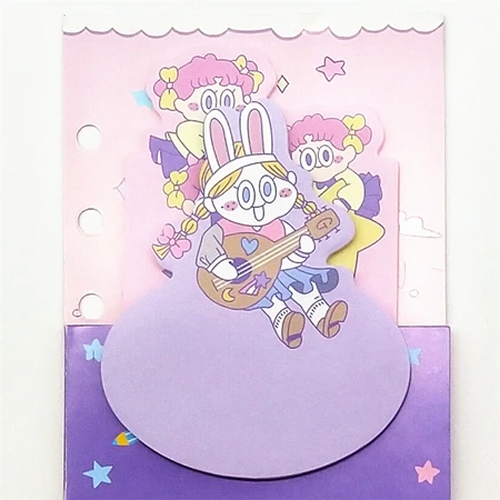 C Kawaii, Корейская девушка, мелодия, две звезды, блокнот, планировщик, сделай сам, самоклеющиеся, Липкие заметки, милые канцелярские принадлежности, школьные, офисные принадлежности, подарок - Цвет: C