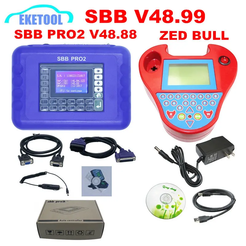 New V48.99 SBB V48.88 SBB PRO2 V48.88 Updated Version No Tokens Support For Toyota G Chip Plus MINI Zed Bull Auto Key Programmer