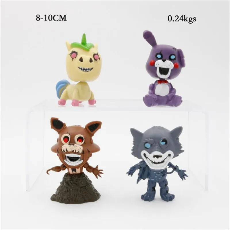 4 шт/1 лот пять ночей у Фредди FNAF Единорог лисица 8-10 см Фигурки игрушки Brinquedoes