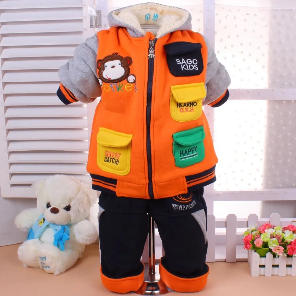 Зимнее хлопковое пальто для мальчиков ясельного возраста Детский свитер костюм