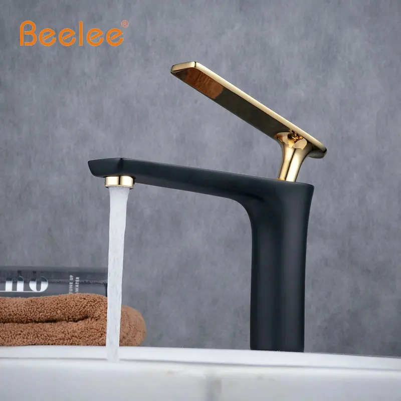 Beelee хромированный черный и золотой смеситель для ванной комнаты раковины Griferia
