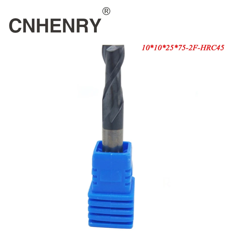 

2pcs 10mm 2 Flutes HRC45 10*25*D10*75 Solid Tungsten Carbide Coating Square End Mill CNC Router Bits Tools Milling Cutter