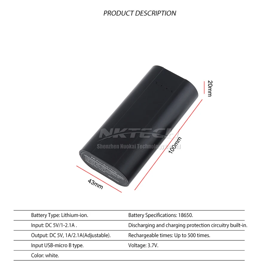 Корпус внешнего аккумулятора NKTECH E4c 18650 батарея USB светодиодный зарядный бокс 1A/2.1A