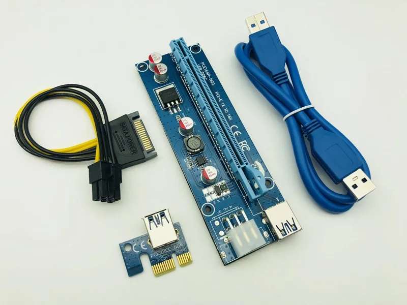 Переходник USB 3 0 PCI-E Riser Express 1X 4x 8x 16x для BTC 6 шт. | Компьютеры и офис