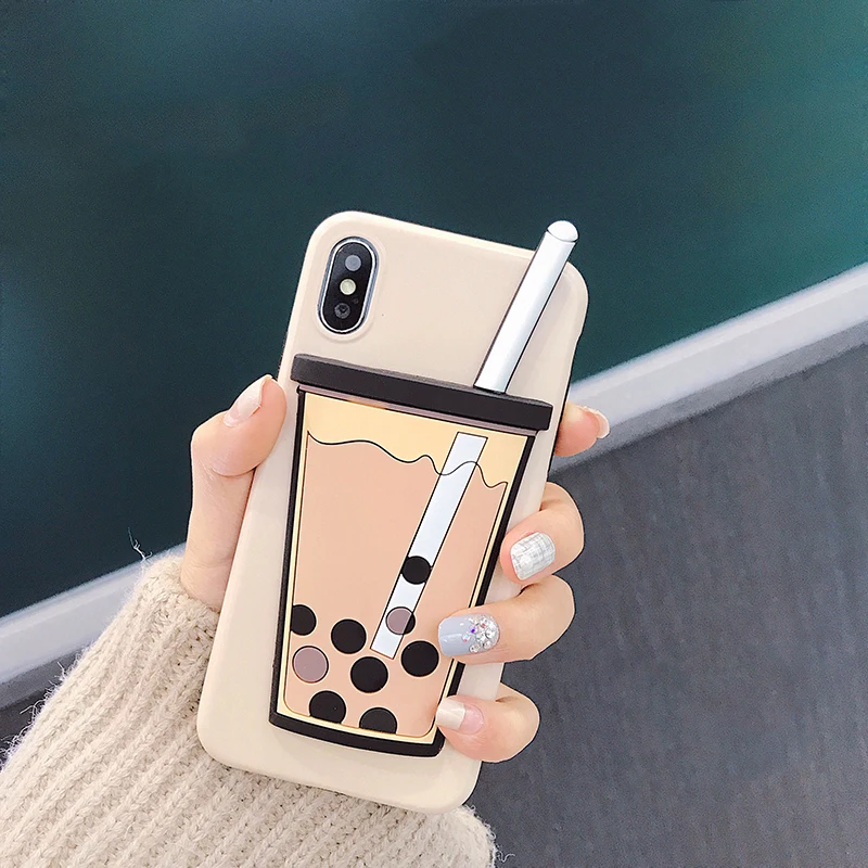 GlamPhoneCase Модный 3D молочный чай чехол для телефона iPhone X XS Max XR Мягкий силиконовый 7 8 6