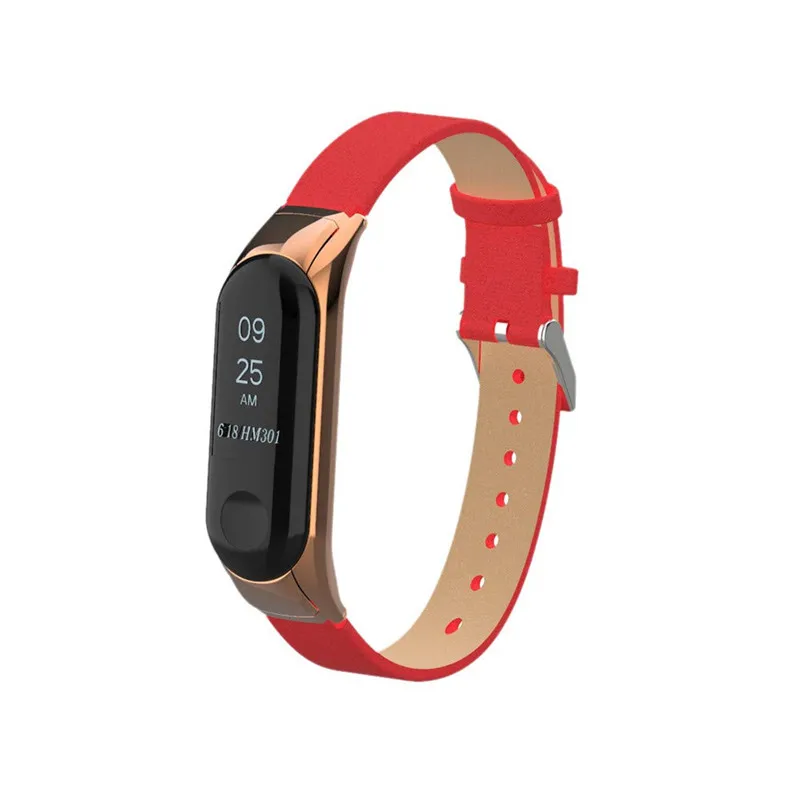 Модный кожаный смарт браслет для Xiaomi mi band 3 аксессуары Band сменный спортивный