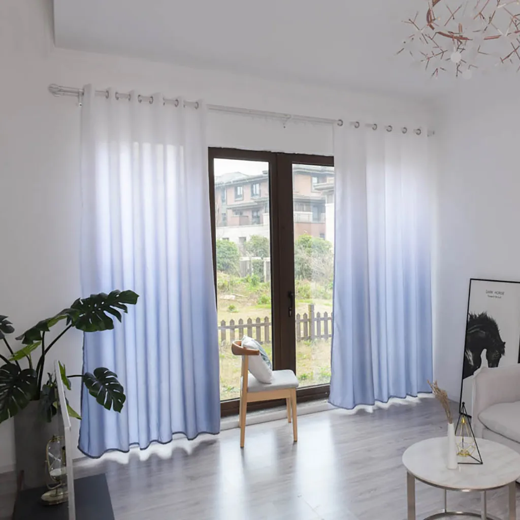 Занавеска из тюля с листьями драпировка для окон 1 панель градиентная деревянная