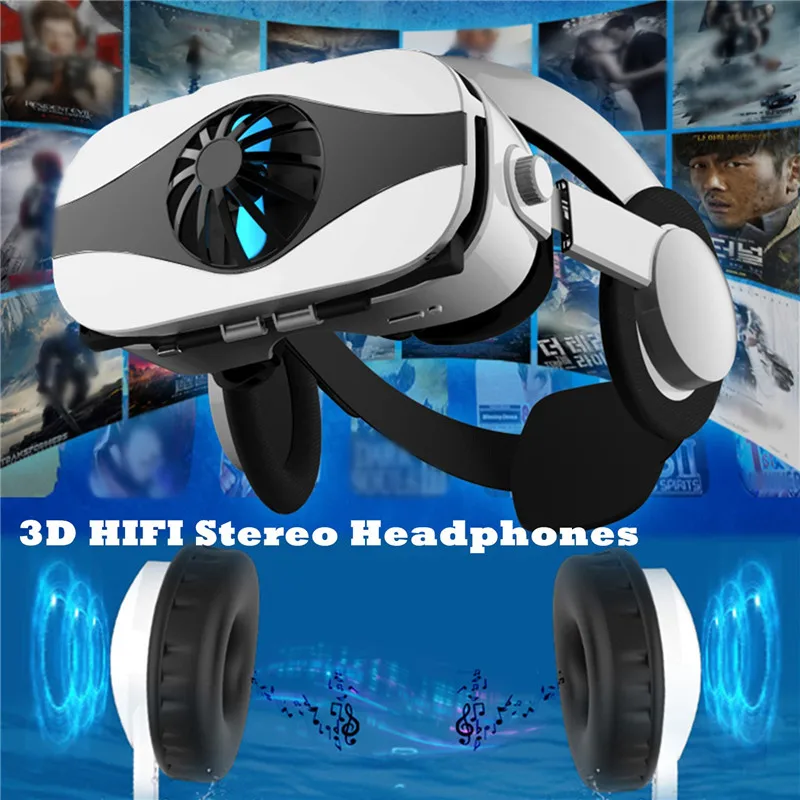 Очки виртуальной реальности для 3D фильмов видеоигр с приставкой наушников