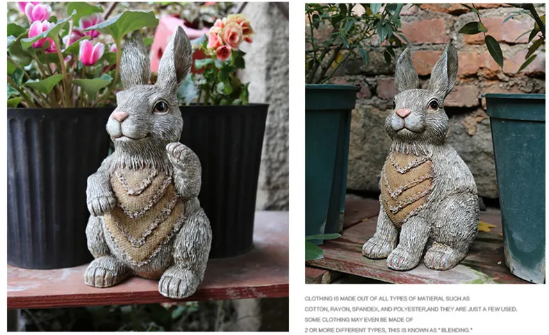 Resin Art Decoration Cartoon Sculpture Decoration Simulation Animal Rabbit Garden Decoration Outdoor Oraments