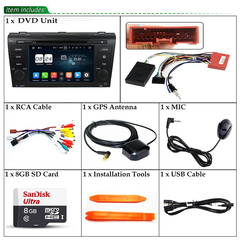 Sinairyu 1024x600 Восьмиядерный Android 8 0 4 Гб ram автомобильный dvd-плеер gps для Mazda 3 2003 2004 2005 2006