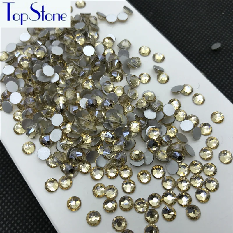 Topstone золотые тени для ногтей стразы с плоской задней поверхностью SS3 SS34 золото